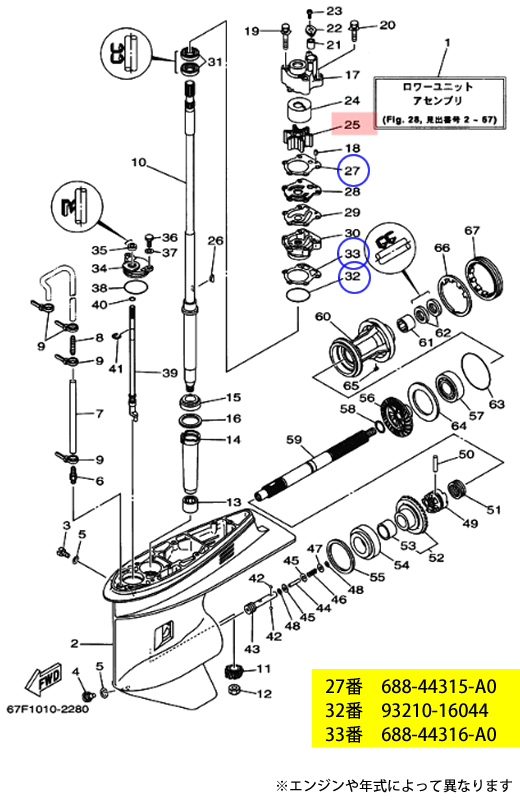 6L5-44352-00 6L5-44352-00ヤマハ純正 船外機 インペラ- JP : 6l5