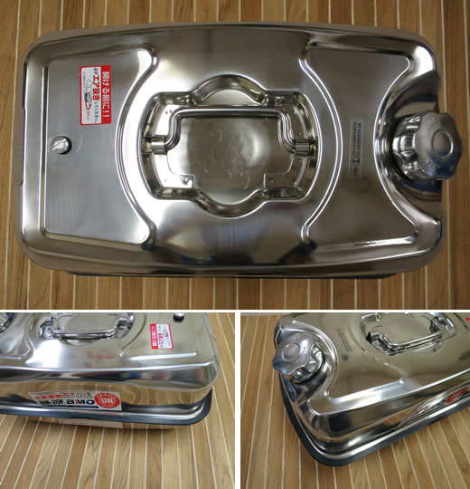 marine-j.com】□BMO/ステンレス横型ガソリン燃料携行缶20L/BM-20F