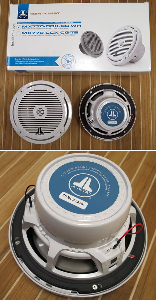 JL AUDIO/防水マリンスピーカー100Wx2/MX770-CCX-CG-W/埋込丸形/白